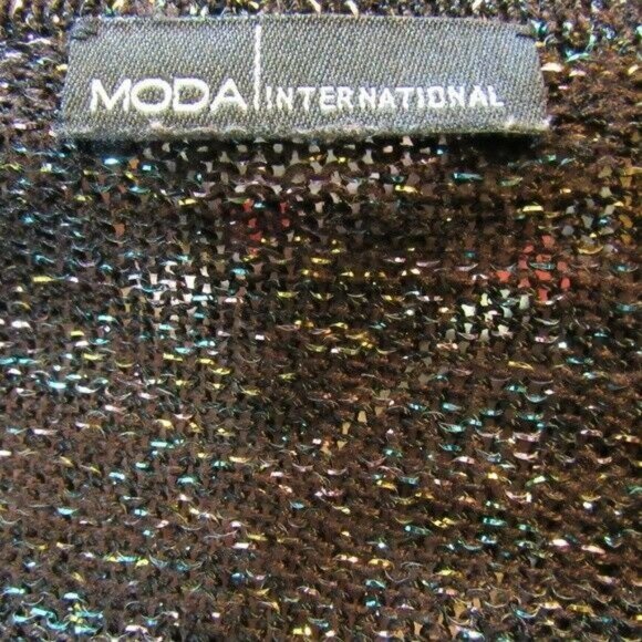 Moda International Black Sparkle Cardigan Top M - Picture 5 of 5